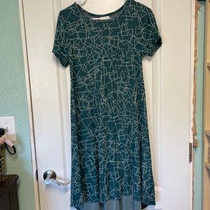 Lularoe Teal Geometric Carly Dress